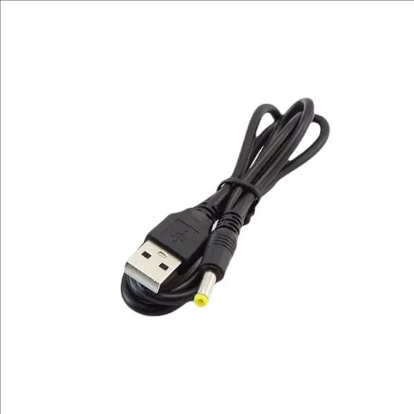 Сетевой кабель питания DC 4.0 x 1.7 мм/USB 2.0 Type-A, 1 м, черный