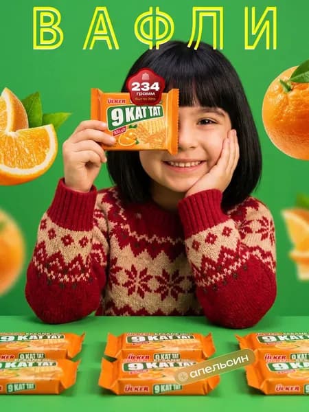 Вафли Ulker 9 Kat Tat с апельсиновой начинкой