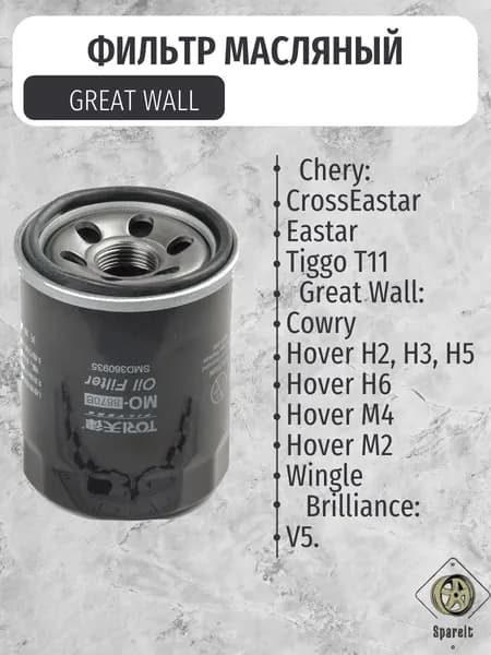 Фильтр масляный Great Wall Hover H1/H3/H5/H6 Haval H5, Ховер/Хавал, арт.LSMD360935