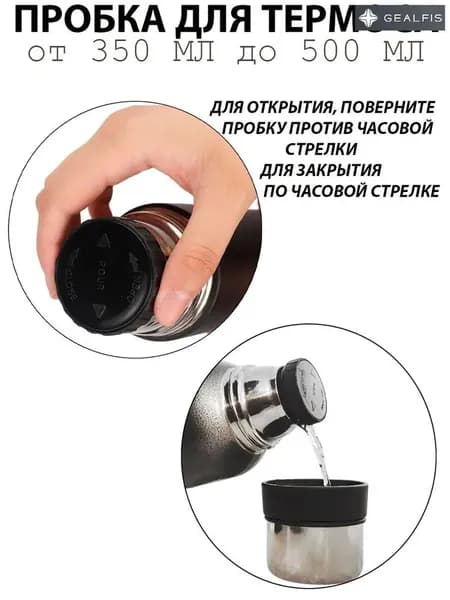 Крышка с кнопкой для термоса 4.5 см. Пробка для термоса-гильзы