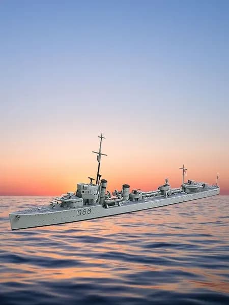 Собранная модель корабля TAMIYA серии 1/700 31910 Австралийский истребитель вампиров