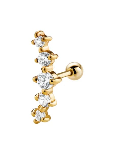 Серьга из серебра для пирсинга хряща, хеликса Файв