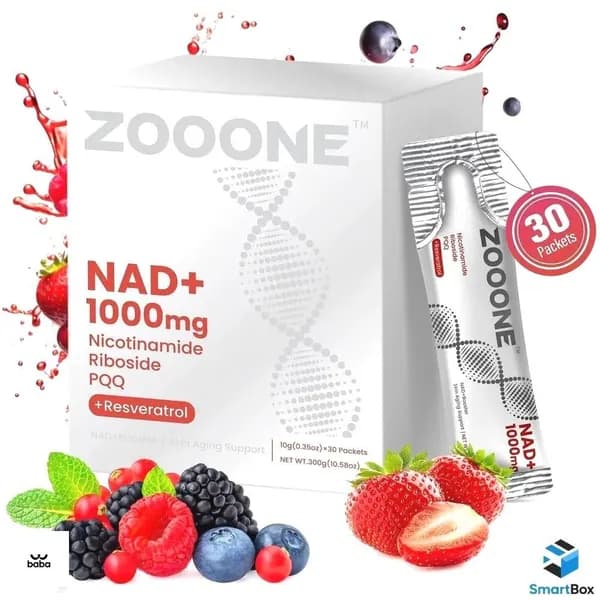 Zooone NAD+ 1000mg комплекс с никотинамид рибозидом ресвератролом и PQQ для энергии молодости и концентрации 30 капсул
