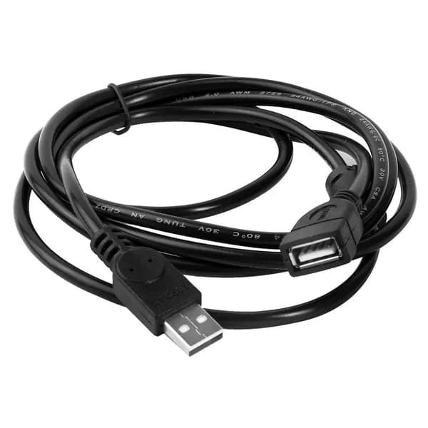 Ergolux Удлинитель кабеля USB 2.0 Type-A/USB 2.0 Type-A, 2 м, черный