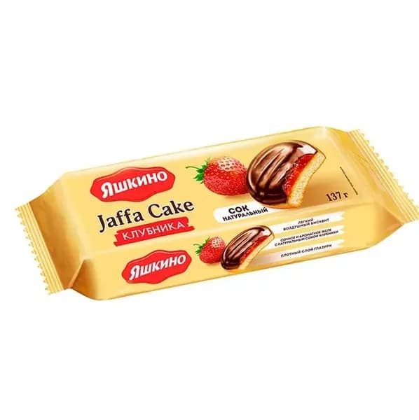 Яшкино Печенье сдобное, Jaffa Cake, Клубника, 137 гр. /