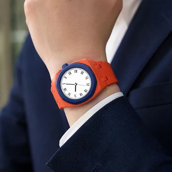 Чехол из биокерамики и силиконовый ремешок для часов Swatch Royal Pop, оранжевый