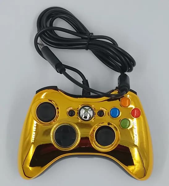 Геймпад проводной для Xbox 360 и PC, (Chrome Gold)