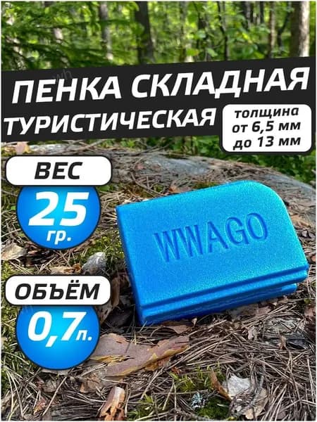 Сидушка туристическая, пенка складная туристическая, синий