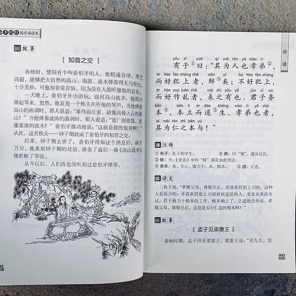 Китайские книги для детей Лунь Юй и Ши Цзин с пининью Классические книги для изучения китайского языка с пининью для детей и начинающих