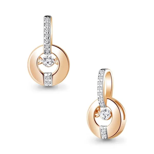 Золотая подвеска DIAMANT-ONLINE с танцующим фианитом 585 пробы
