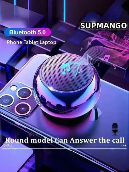 Яркий металлический рабочий стол, миниатюрный динамик, беспроводной Bluetooth - звук.