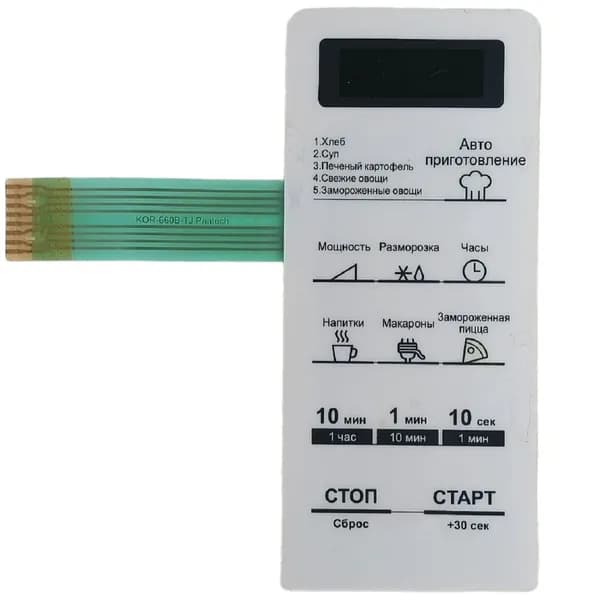 Daewoo BK65192-0020300-01 (KOR-660B-TJ) Сенсорная панель, мембрана для микроволновой печи KOR-660BW