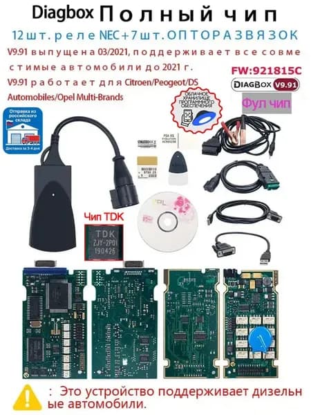 Full чип Лексия3 PSA Diag OBD2‑сканер для Citroen Peugeot