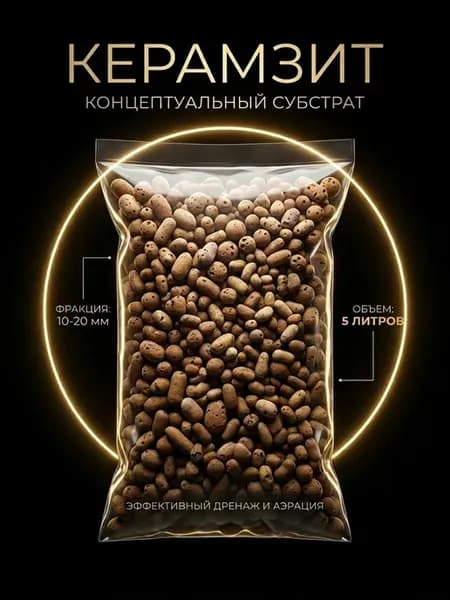 Керамзит 10-20мм 5л для растений и цветов средний