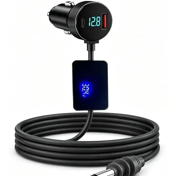 Автомобильный кабель питания 100 Вт 30 В 2 А с двумя USB-портами для Starlink и мини-зарядного устройства 3-в-1.