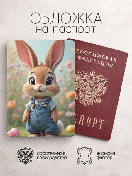 Обложка на паспорт Зайчики в костюме