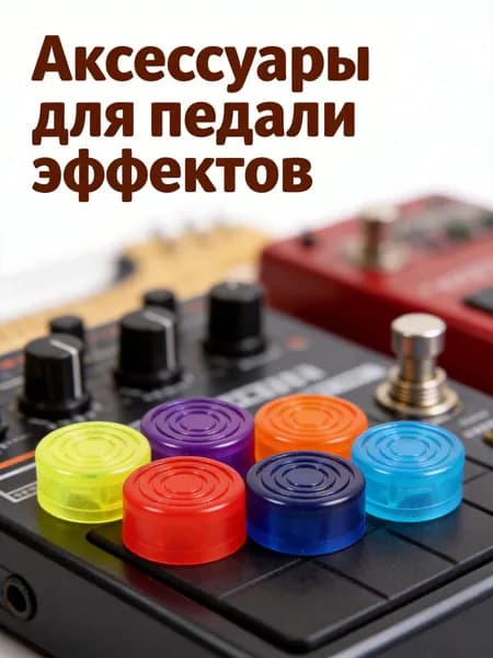 Набор разноцветных колпачков для ножек педалей гитарных эффектов, 6 шт