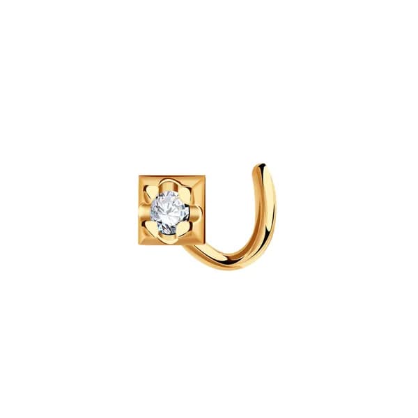 Золотой пирсинг в нос DIAMANT-ONLINE 585 пробы