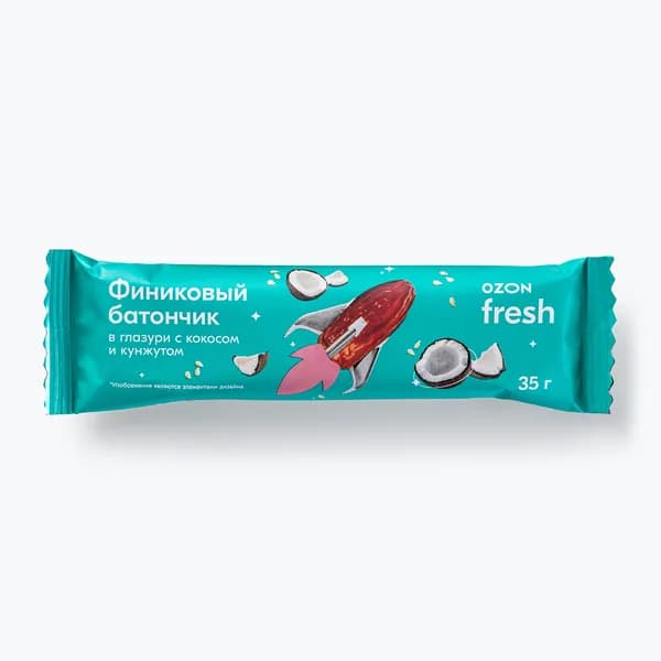 Батончик финиковый глазированный с кокосом и кунжутом 35 г, Ozon fresh