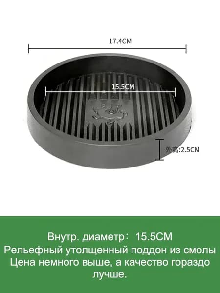 Поддон для цветов,17.4 см х 17.4 см х 2.5 см