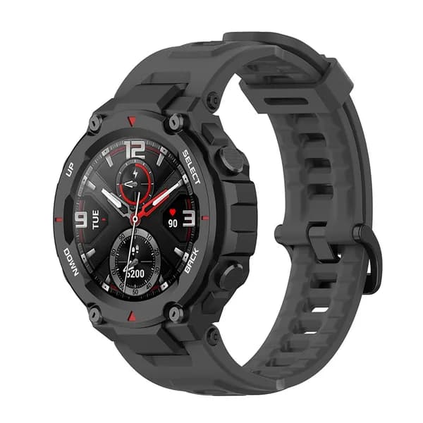 Силиконовый ремешок для Amazfit T-Rex Pro, универсальный размер, тёмно-серый