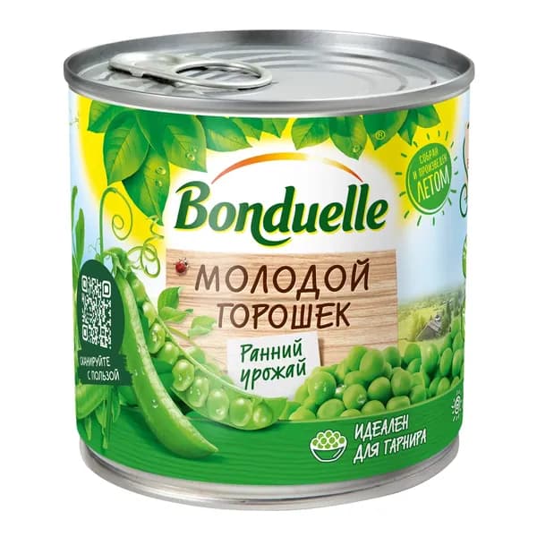 Горошек Bonduelle зеленый Молодой, 400г