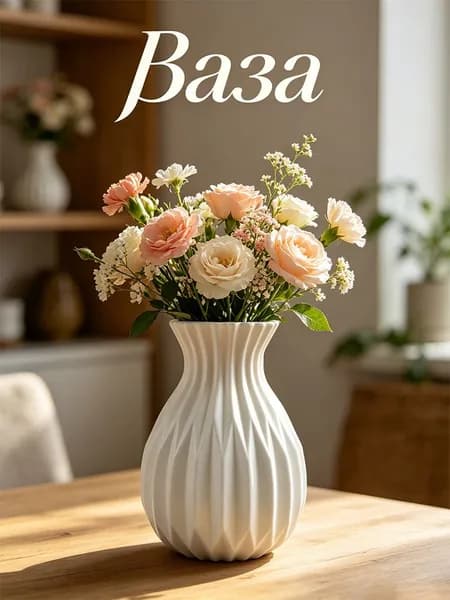 Ваза, 17 см , abs пластик, 1 шт