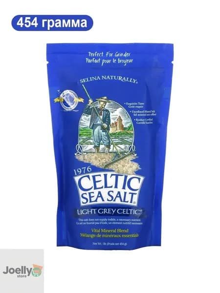 Celtic Sea Salt, Light Grey Celtic, Кельтская соль / смесь основных минералов, серый, 454 гр, средний помол