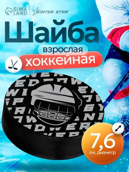 Шайба хоккейная Winter Star, взрослая, диаметр 7,6 см