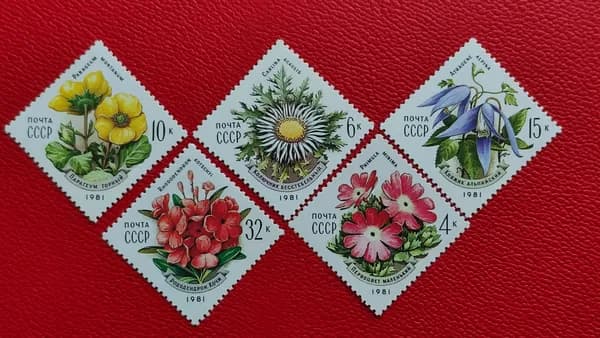 Марки СССР 1981. Чистая Серия: "Цветы украинских Карпат.''. MNH - См фото