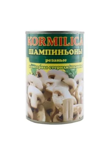 Кормилица Шампиньоны резанные консервированные, 425 мл