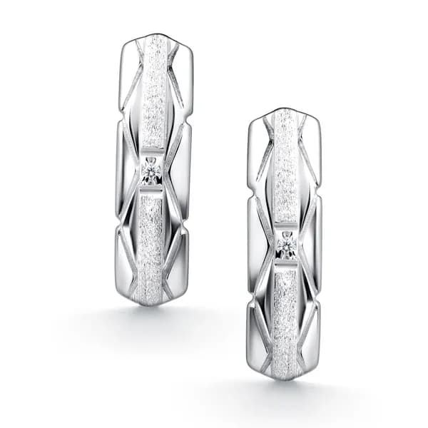 Серебряные серьги DIAMANT-ONLINE с бриллиантом 925 пробы