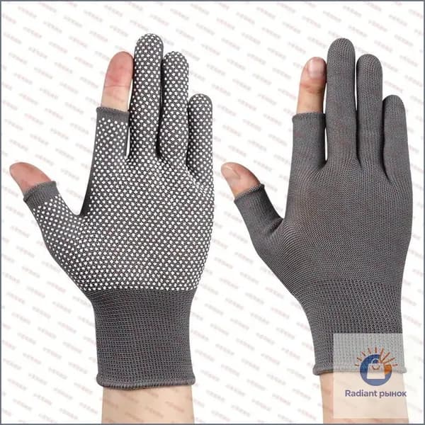 Перчатки для рыбалки dot-gloves-gray-half, 1 пара