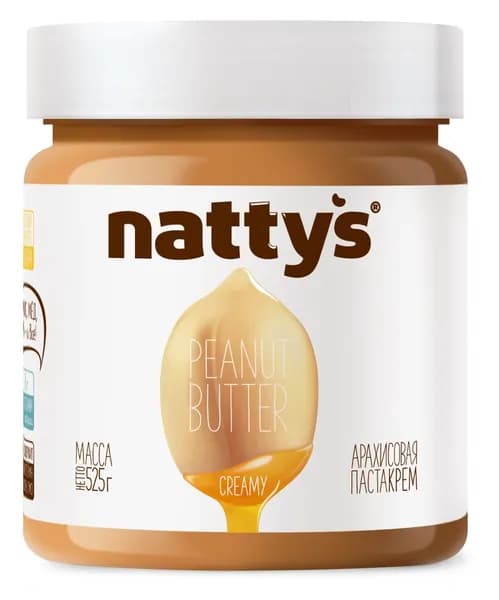 Арахисовая паста-крем NATTYS Creamyс с медом, 525 г, 2 штуки
