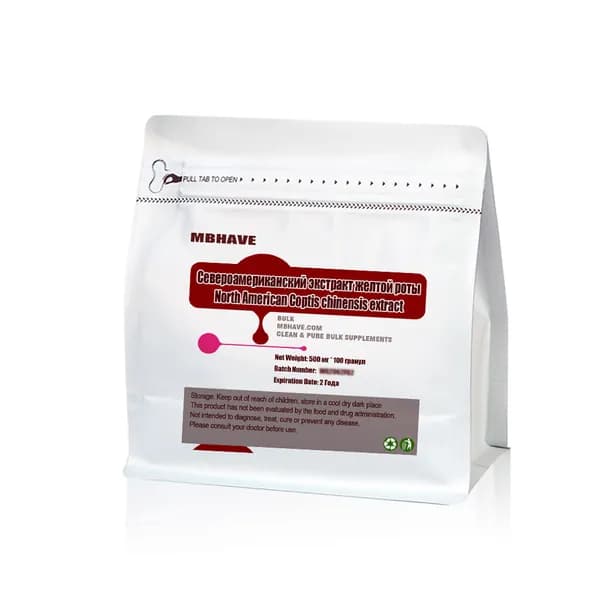 Североамериканский экстракт желтой роты - 500 мг*100 капсул, (North American Coptis Chinensis Extract)