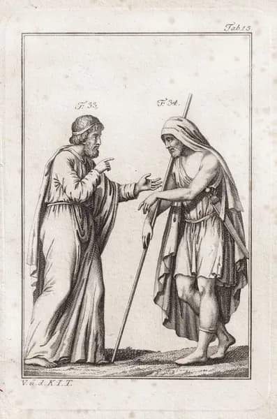 1797 год. Цари Креонт и Агамемнон, Древняя Греция, гравюра