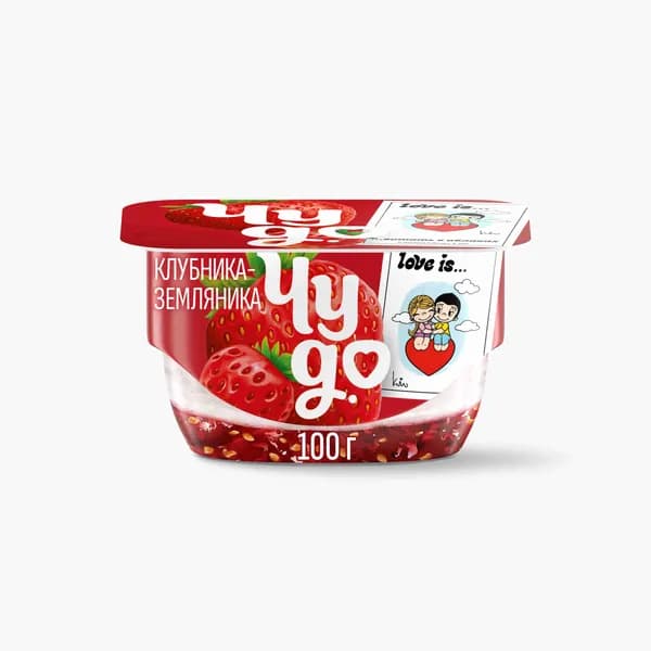 Творожок двухслойный Чудо Клубника-земляника, 4%, 100 г