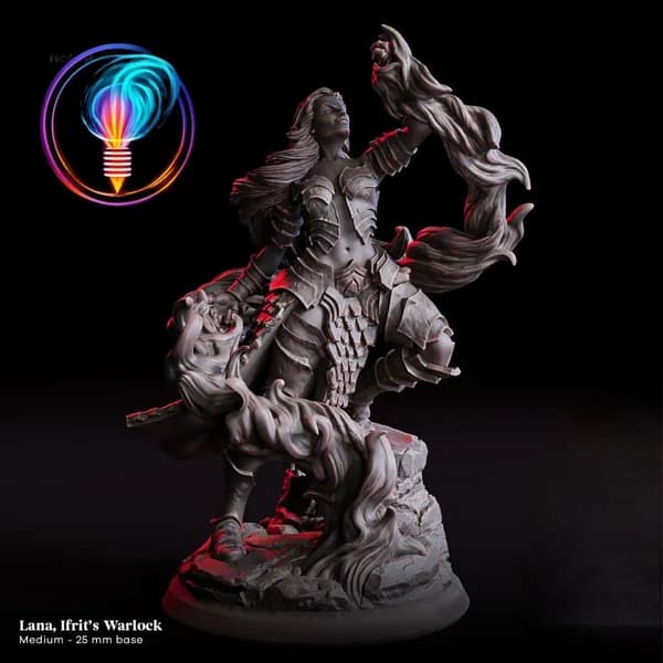 Фигурки для настольных игр, Лана, Маг Ифрит, ДнД, Dangeon and Dragons, sci-fi, pathfinder. база 25mm