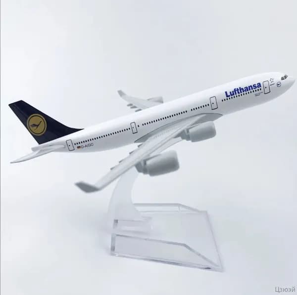 Металлическая модель самолета Airbus A340 Lufthansa / Люфтганза А 340 / авиация