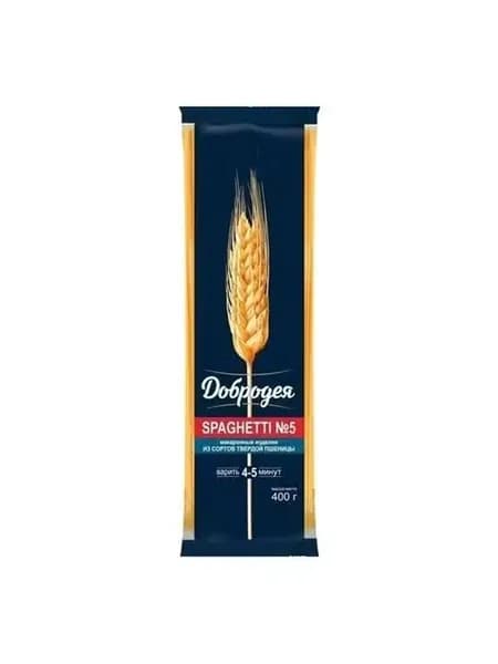 Макаронные изделия Добродея Spaghetti № 5 группа А высший сорт 400 г