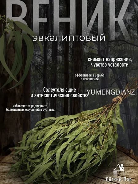Веник для бани Эвкалиптовый, 1 шт.