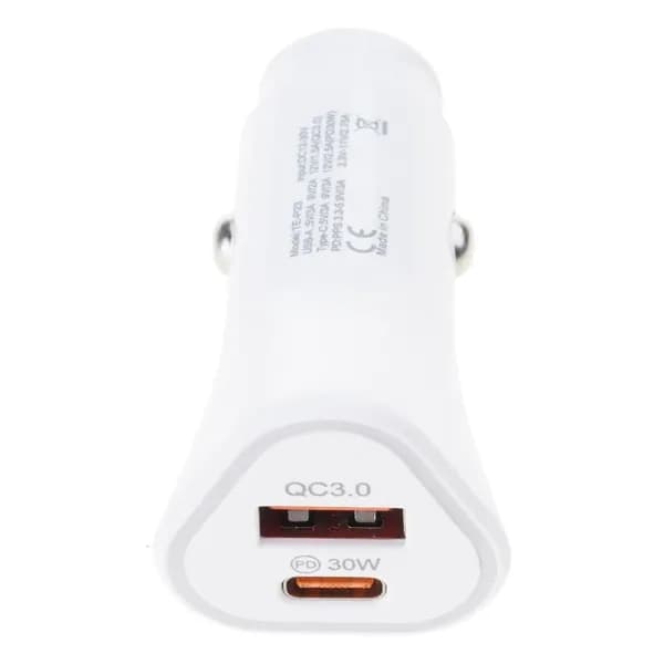 Эффективные 38W автомобильные зарядные устройства с двойным USB для быстрой зарядки, - TEP23 Белый
