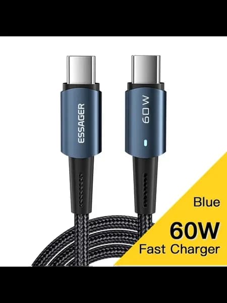 Кабель Type-C 2m, 60W Blue