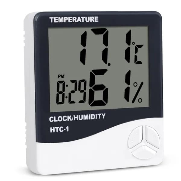 Цифровой комнатный термометр гигрометр HTC-1 Room Temp Humidity Meter Clock