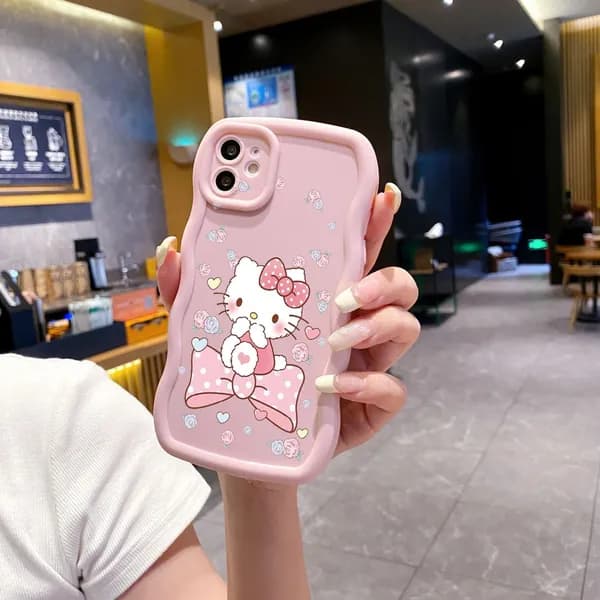 Чехол на Самсунг галакси Samsung A07 Милый милый привет Китти "Hello Kitty" Корпус телефона с волновой рамкой защищен от сбрасывания