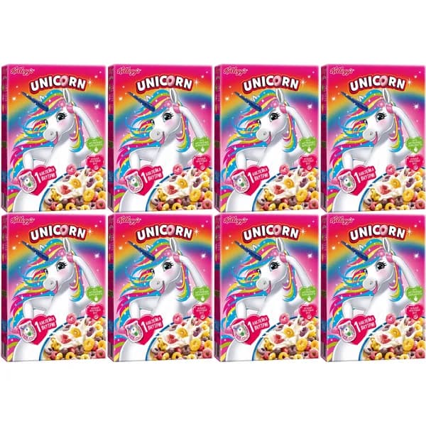 Сухой завтрак колечки Unicorn цельнозерновой с фруктами 195 г, набор: 8 штук