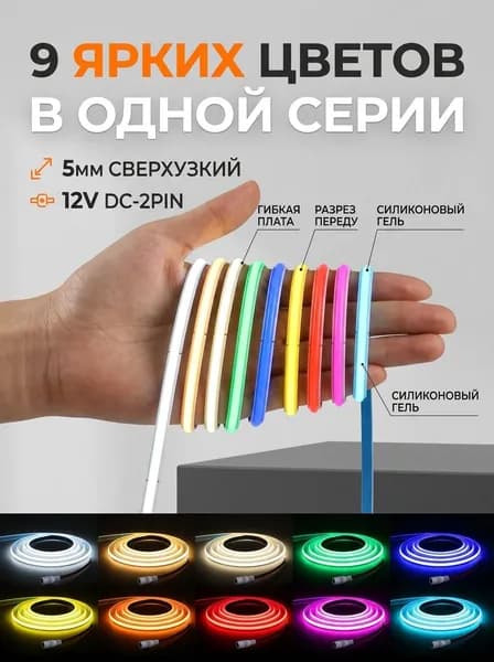Светодиодная лента 5 Вт, IP20, Холодный белый, 1 шт