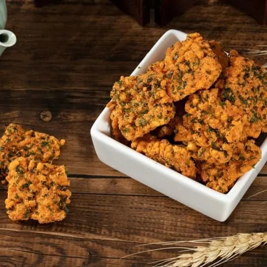 Хрустящие рисовые чипсы из клейкого риса со вкусом яичного желтка и нори, развесные