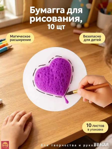 Бумага для рисования, 10 лист., шт