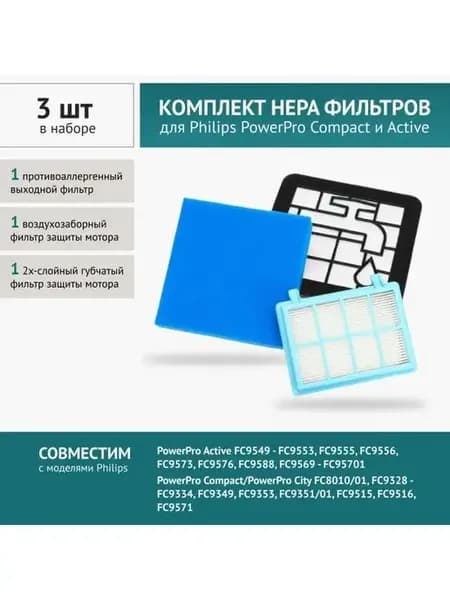 Набор фильтров для пылесоса Philips FC8010 01,FC9349-9353